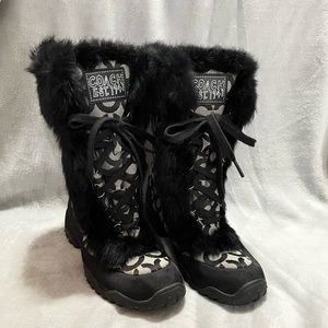 Coach Jennie black winter boots with fur